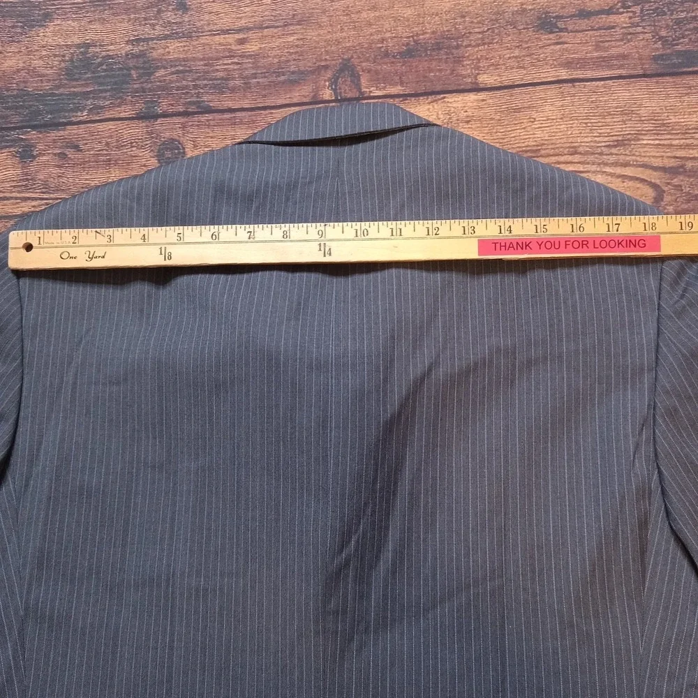 Brooks Brothers 346 Stretch 100% Wool Blazer 40L Gray Pinstripe‎
